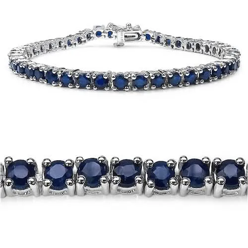 Genuine Sapphire Sterling Silver Bracelet