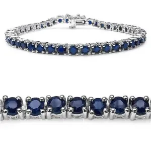 Genuine Sapphire Sterling Silver Bracelet