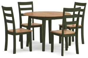 Gesthaven Dining Table and 4 Chairs in Natural/Green