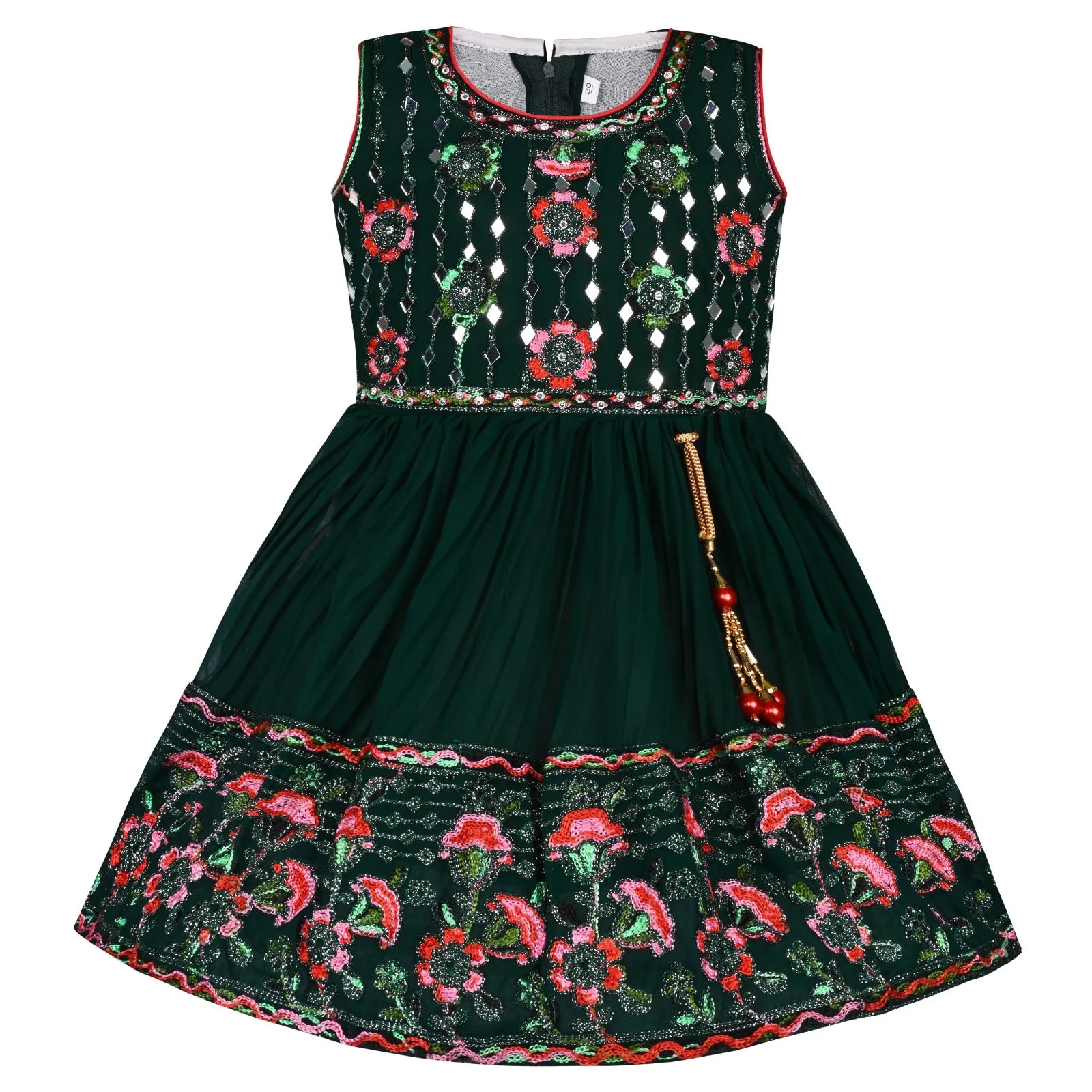 Girls Embroidered Fit and Flare Frock Dress