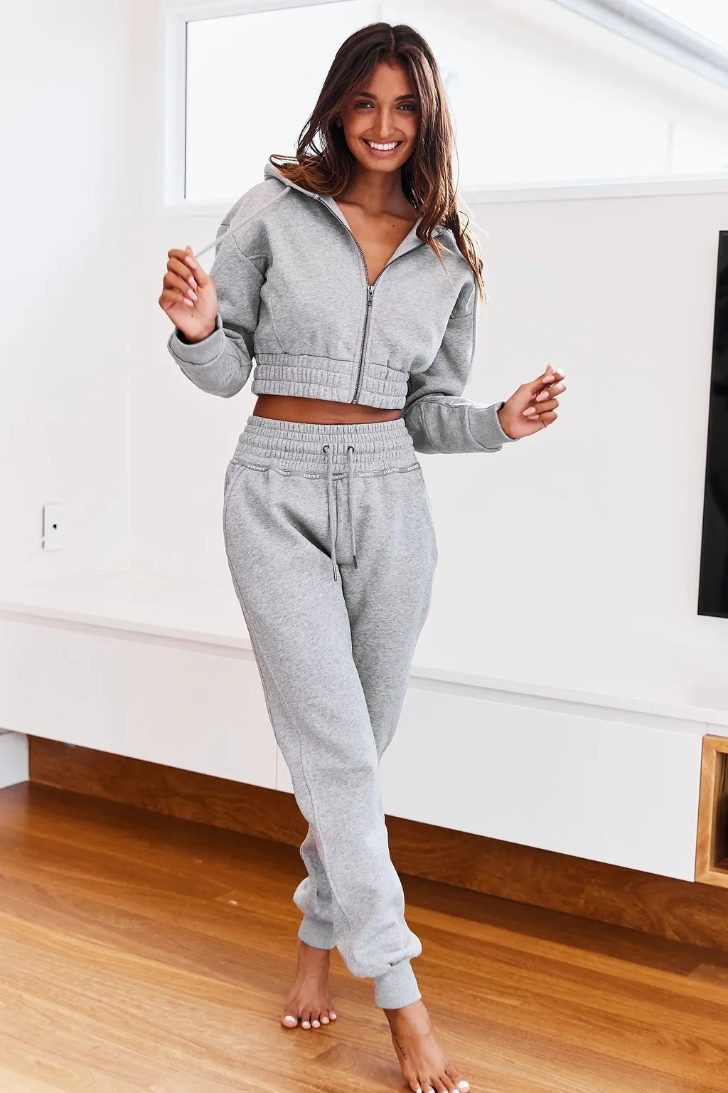 Gray Zip up Scrunchie Hoody