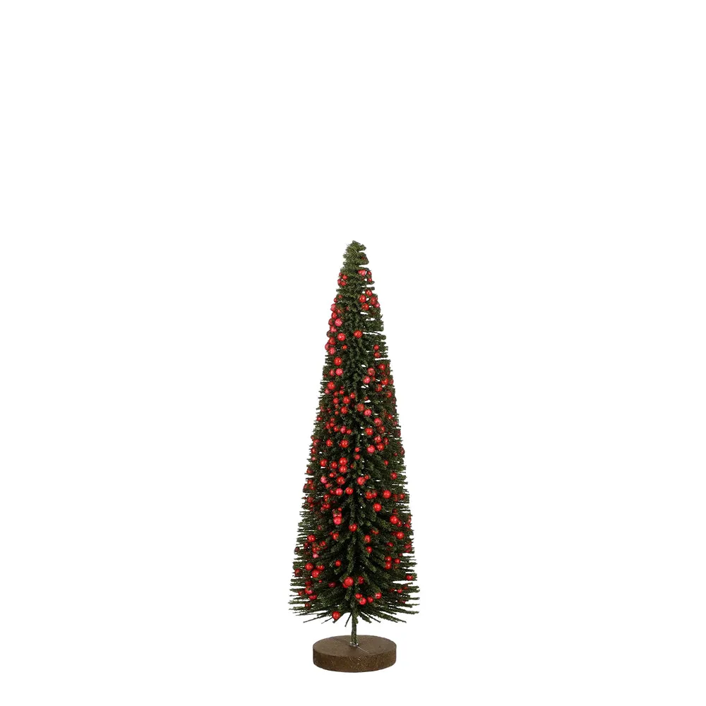 Green Slim Christmas Tree with Red Baubles
