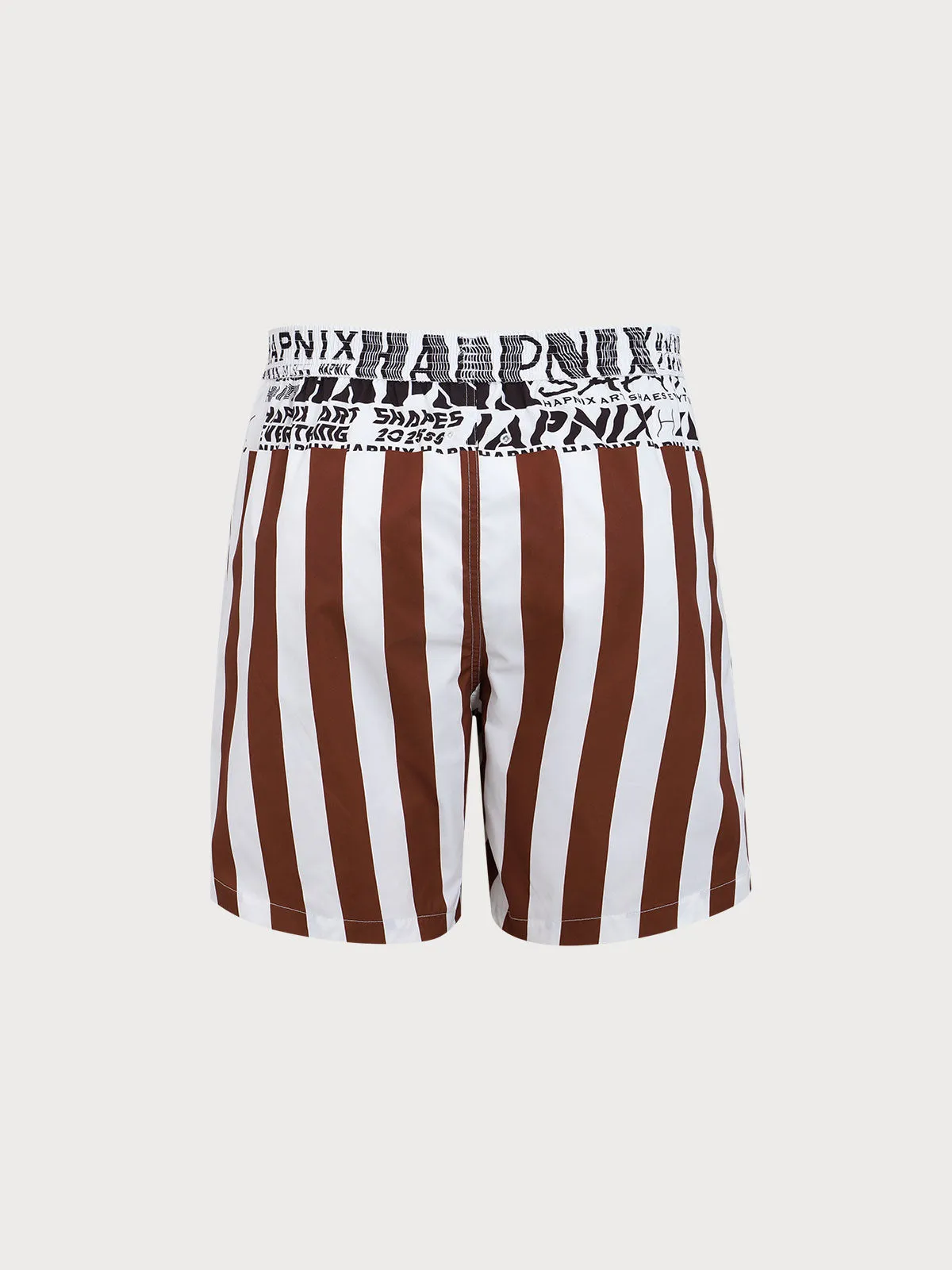 Hapnix® - The Coffee Stripe Men's 7" Swim Trunks