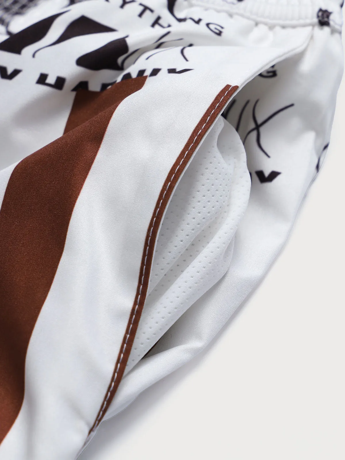 Hapnix® - The Coffee Stripe Men's 7" Swim Trunks