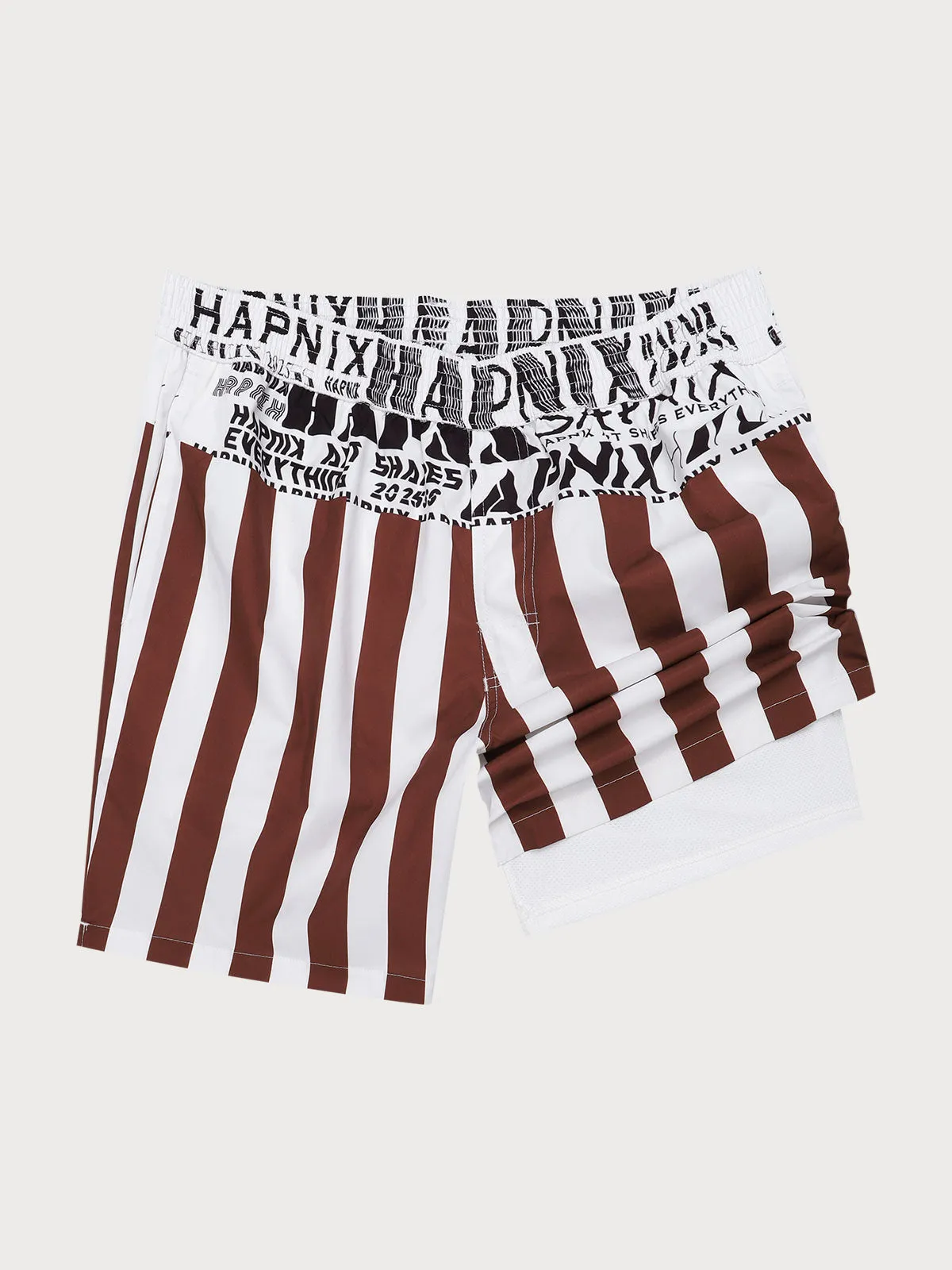 Hapnix® - The Coffee Stripe Men's 7" Swim Trunks