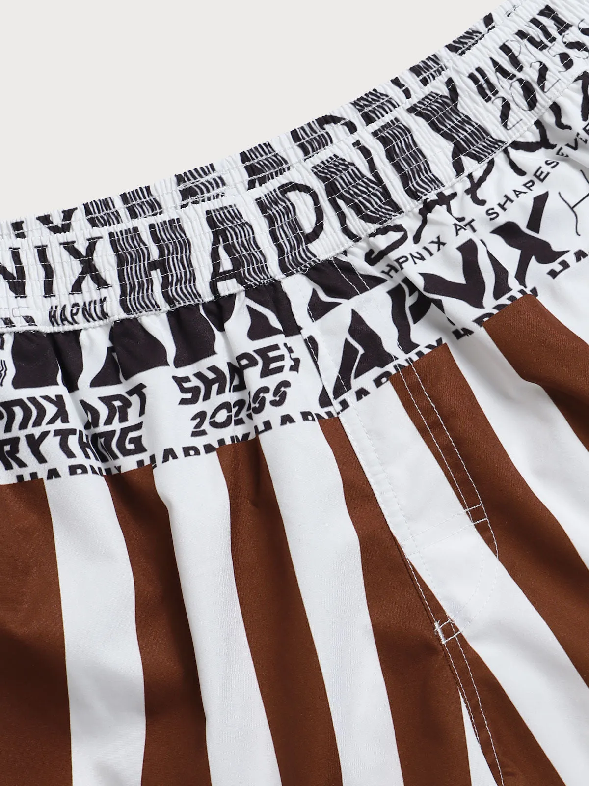 Hapnix® - The Coffee Stripe Men's 7" Swim Trunks
