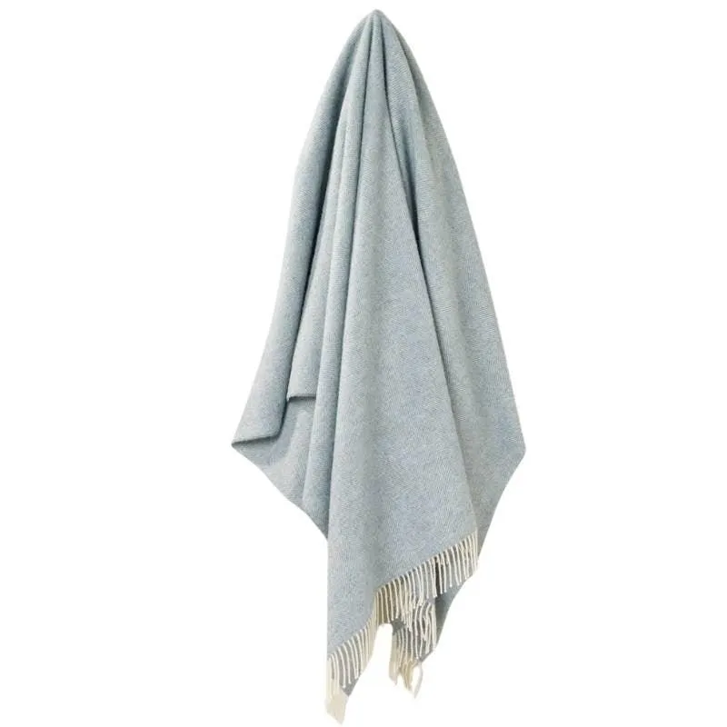 Herringbone Throw 185x140cm in duckegg