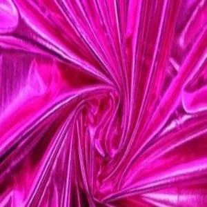 Hot Pink Metallic Foil Apparel Spandex Fabric