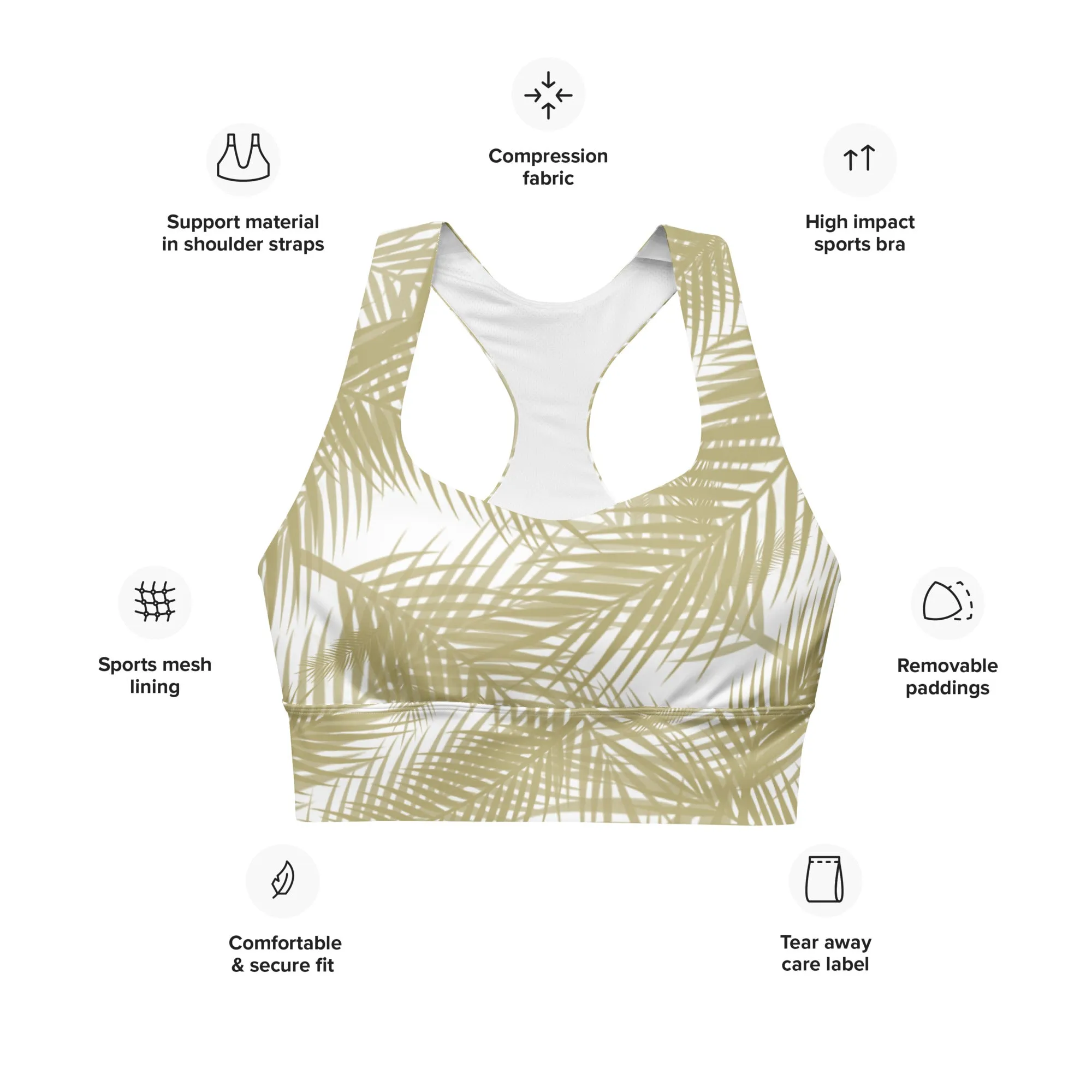 Jungle Gold Longline Sports Bra