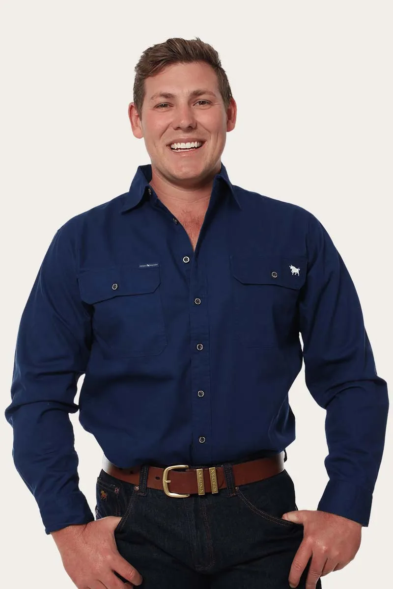 King River Full Button Work Shirt - Navy
