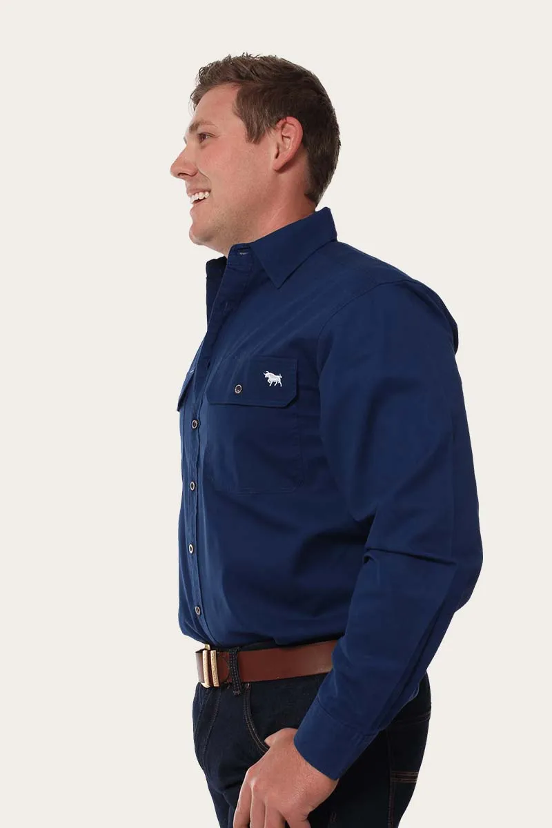 King River Full Button Work Shirt - Navy