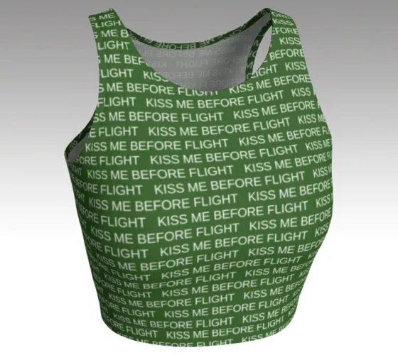 Kiss Me Before Flight- Crop Top