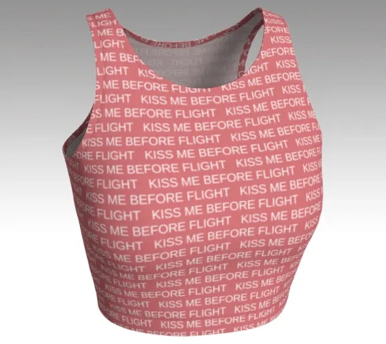 Kiss Me Before Flight- Crop Top