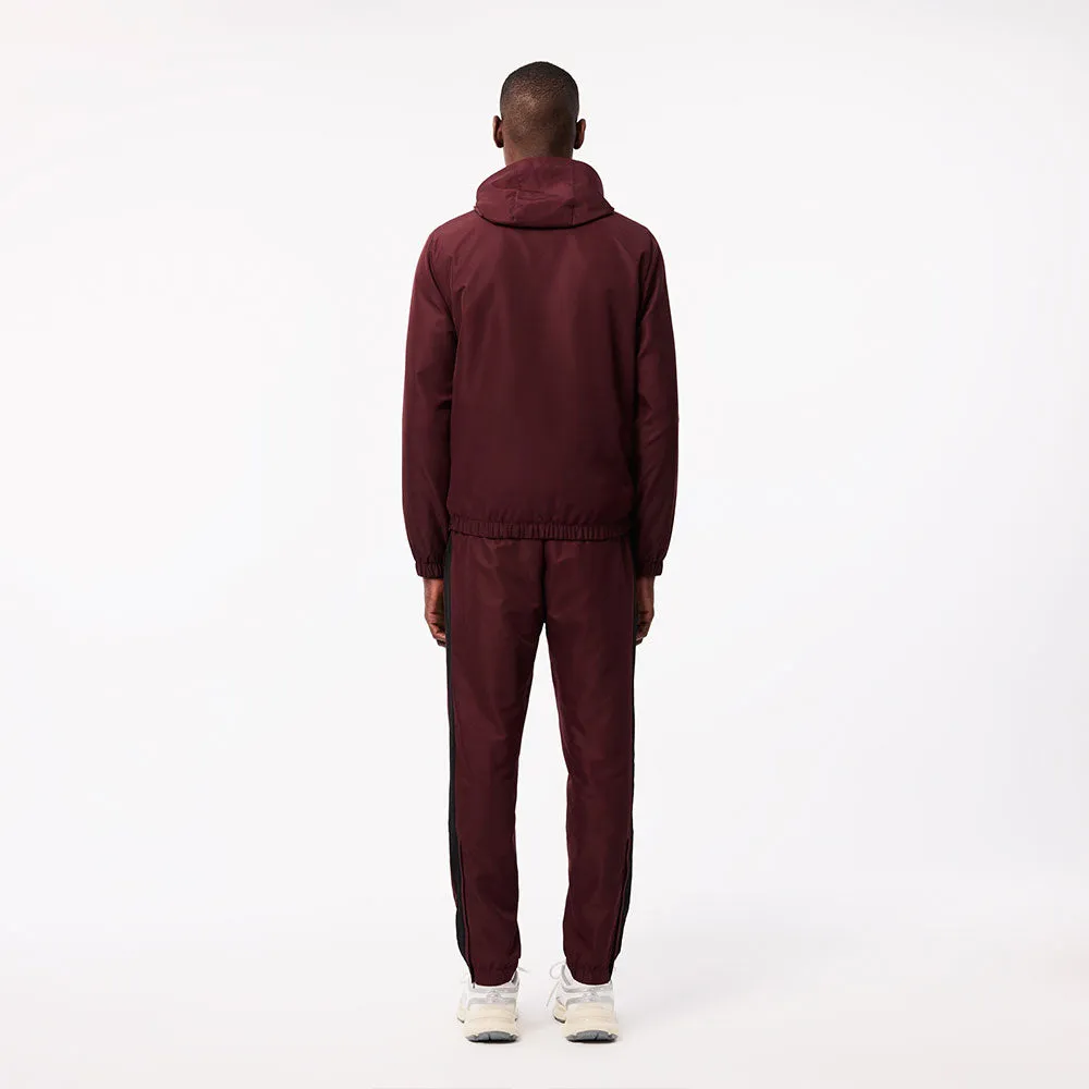 Lacoste Diamond Taffeta Tennis Tracksuit Set Bordeaux/Black/White