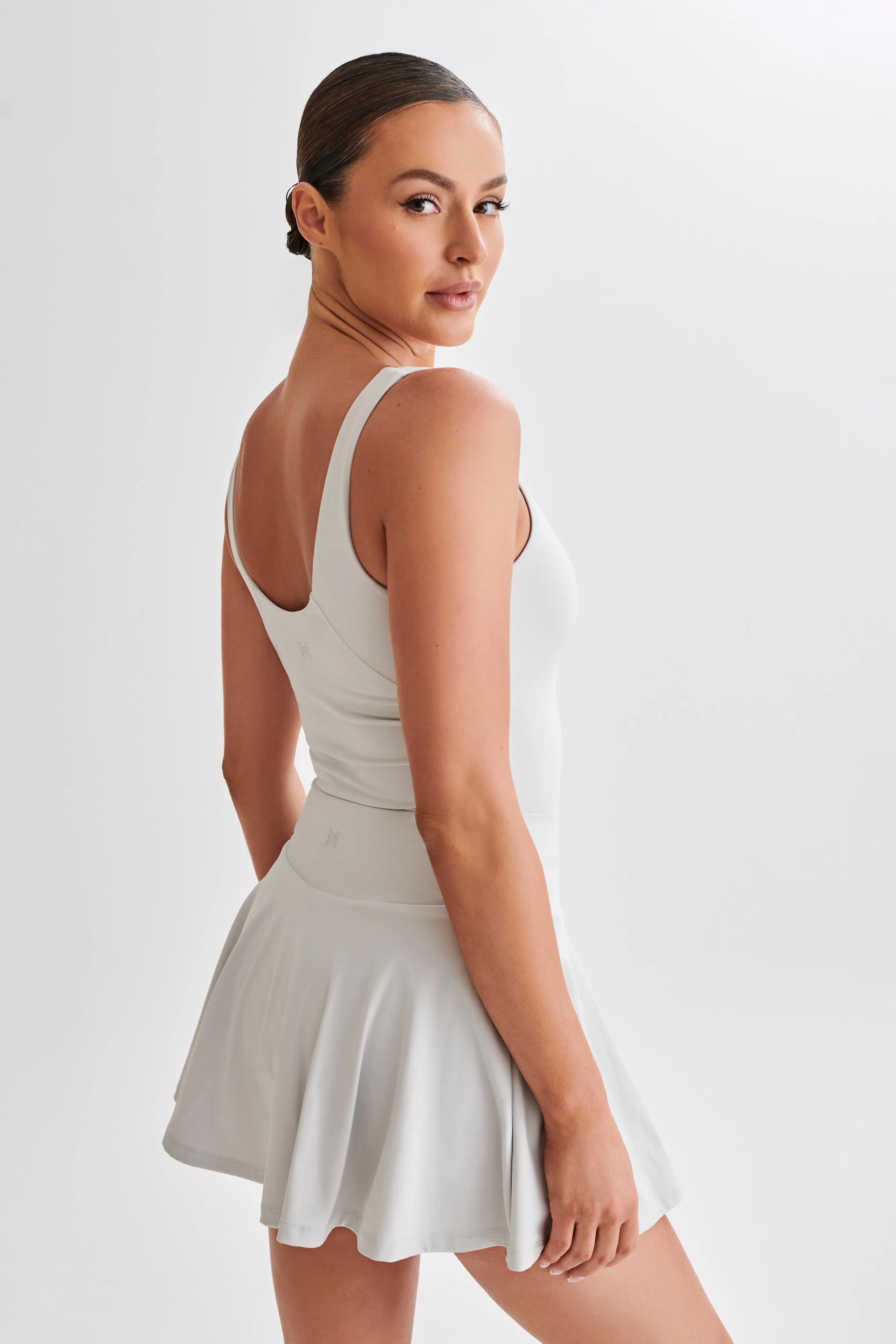 Lilah Twist Mini Skirt - Ice Grey