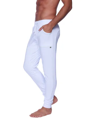 Long Cuffed Jogger & Yoga Sweat Pants (White)