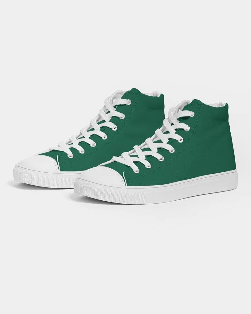 Medium Dark Cool Green Women's High-top Canvas Sneakers | Women's | Medium Dark Pure Cool Green | C100M0Y75K60