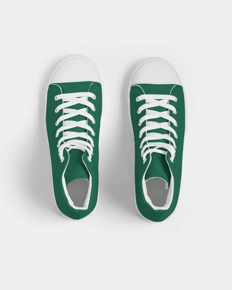 Medium Dark Cool Green Women's High-top Canvas Sneakers | Women's | Medium Dark Pure Cool Green | C100M0Y75K60