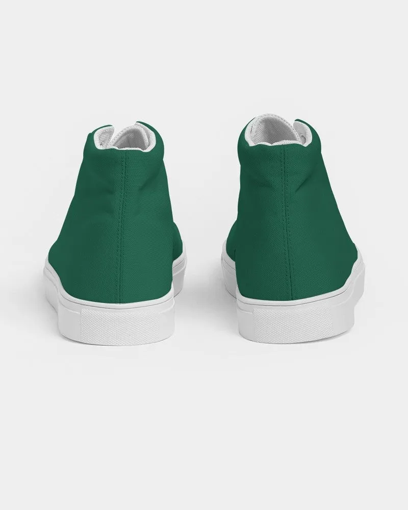 Medium Dark Cool Green Women's High-top Canvas Sneakers | Women's | Medium Dark Pure Cool Green | C100M0Y75K60