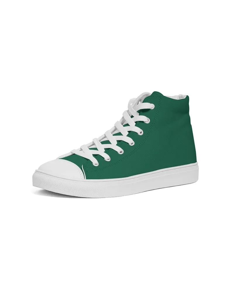 Medium Dark Cool Green Women's High-top Canvas Sneakers | Women's | Medium Dark Pure Cool Green | C100M0Y75K60