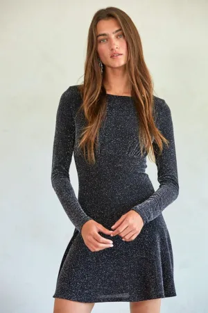 Metallic Fibres Spandex Lurex Mini Dress