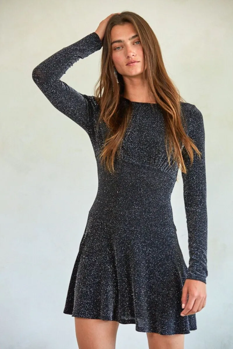 Metallic Fibres Spandex Lurex Mini Dress
