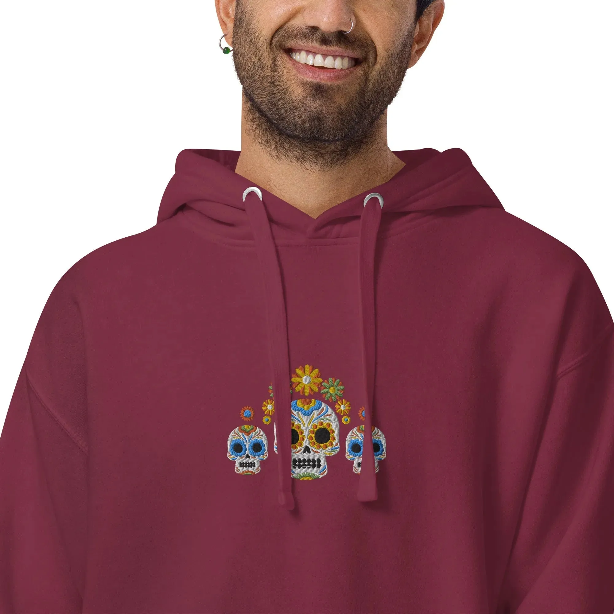 Mexican Day of the Dead Embroidered Hoodie