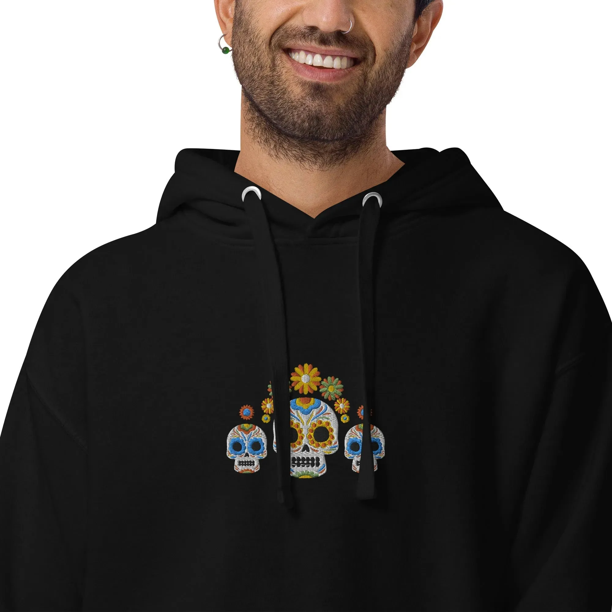 Mexican Day of the Dead Embroidered Hoodie