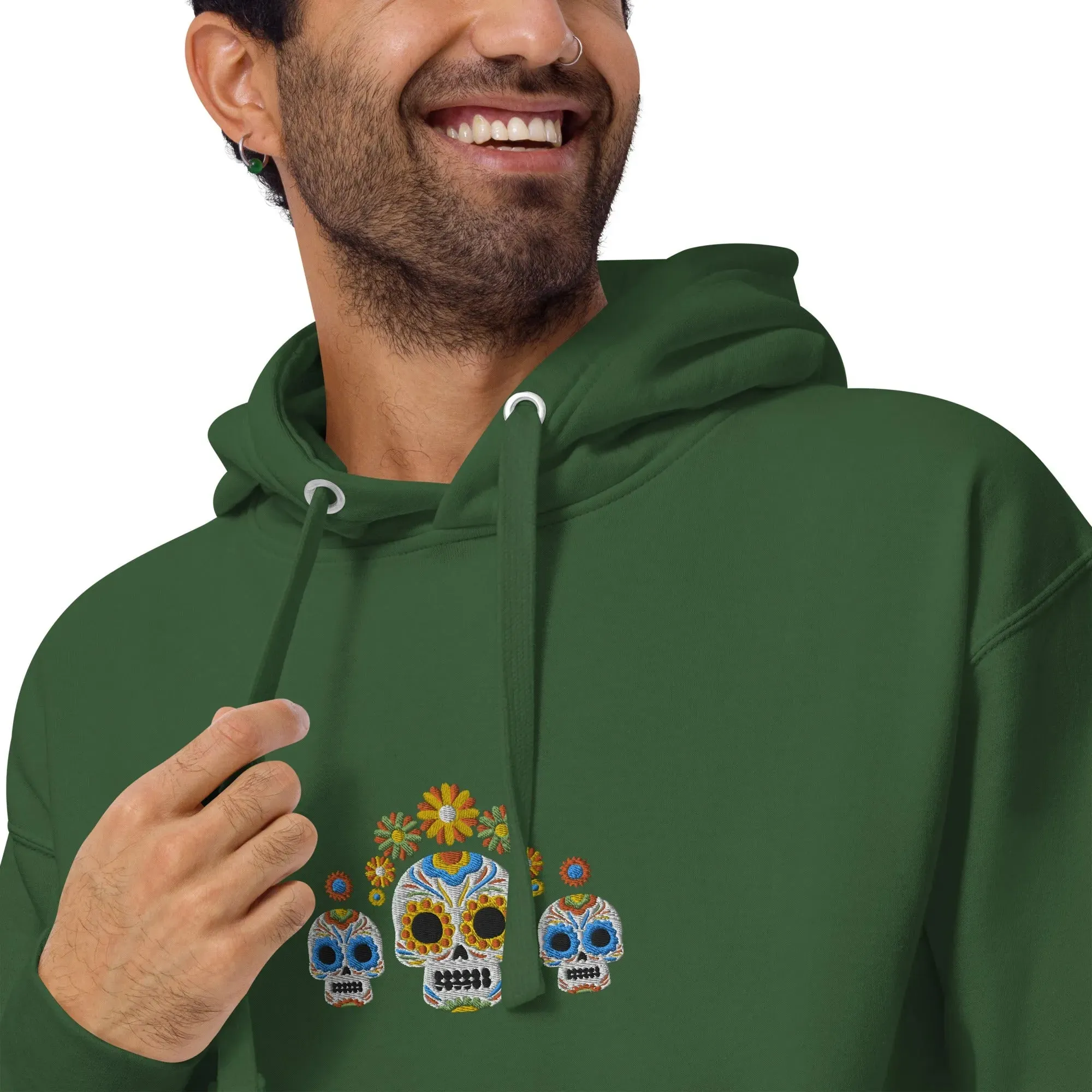 Mexican Day of the Dead Embroidered Hoodie