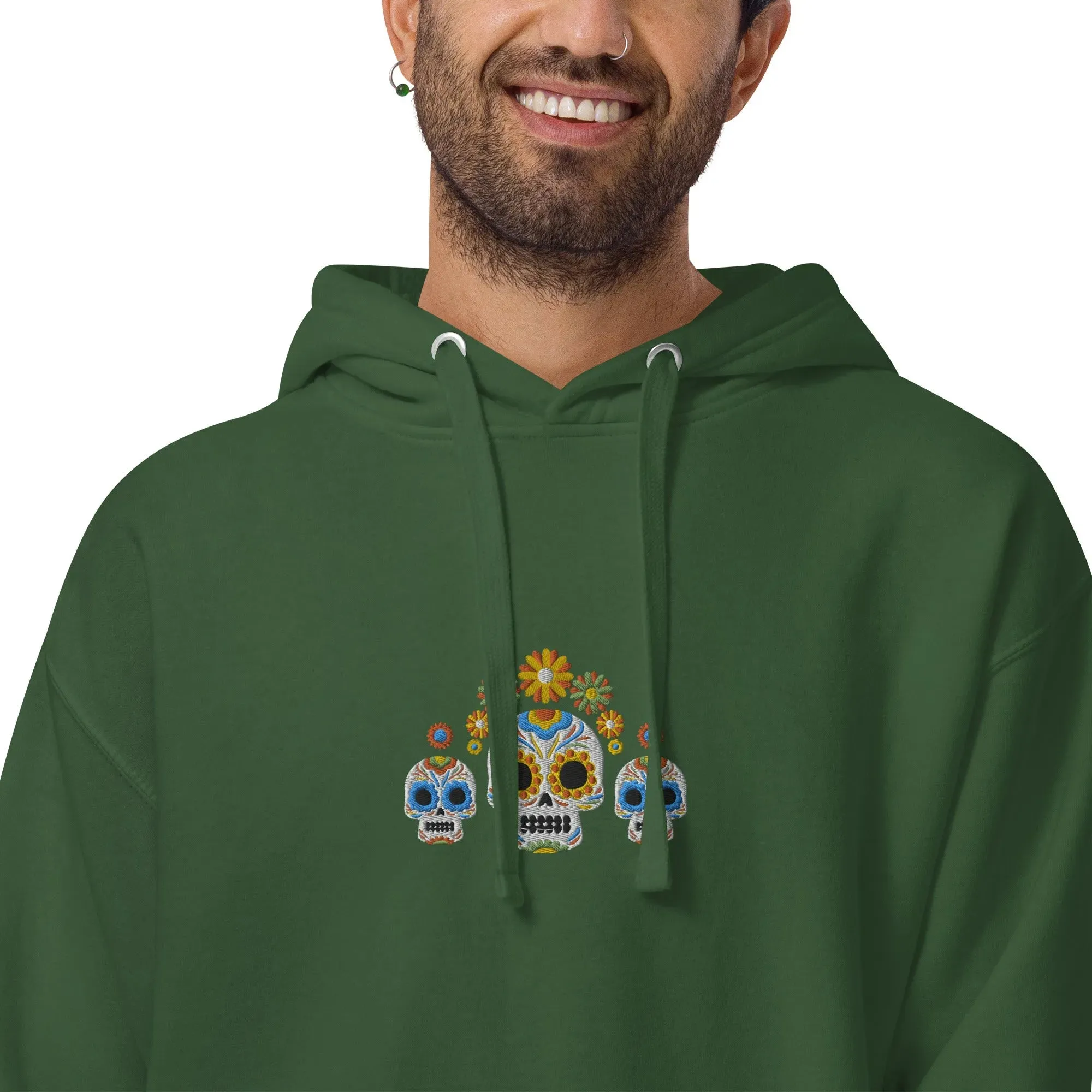 Mexican Day of the Dead Embroidered Hoodie