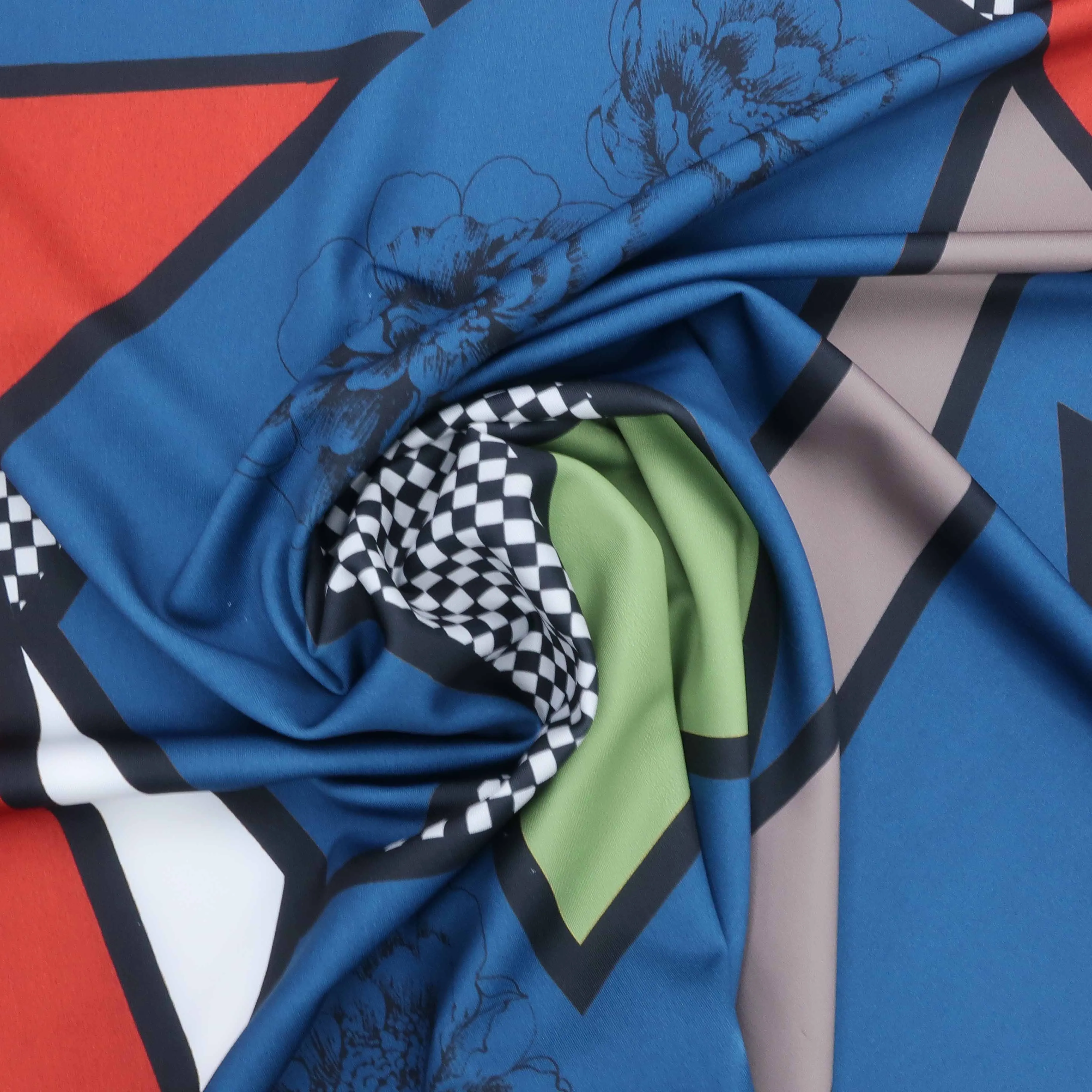 Multicolored Abstract Printed Neoprene Fabric