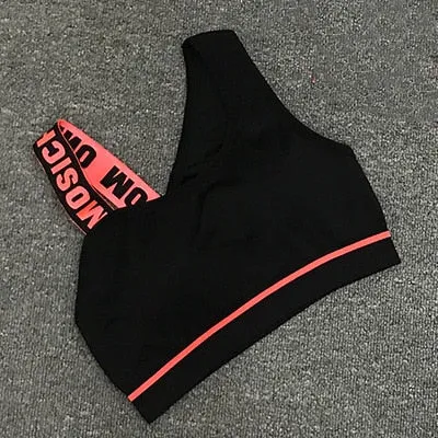 New Letter Cut Out Sports Bra Women Fitness Yoga