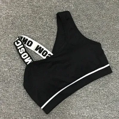New Letter Cut Out Sports Bra Women Fitness Yoga