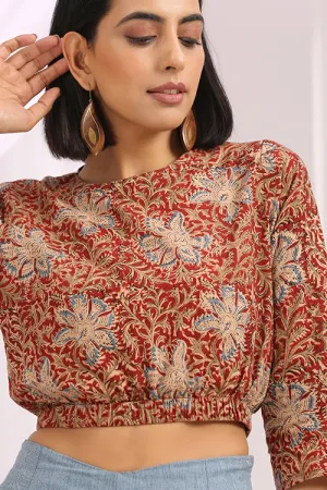 Okhai 'Jashan' Hand Block Printed Kalamkari Short Top