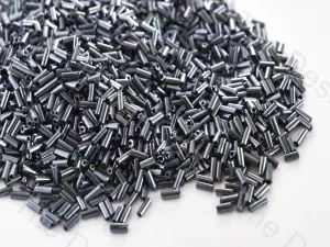 Opaque Luster Black Pipe / Bugle Beads (Wholesale)