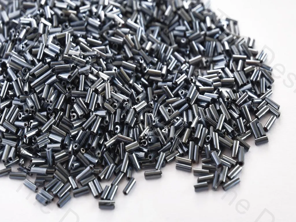 Opaque Luster Black Pipe / Bugle Beads (Wholesale)