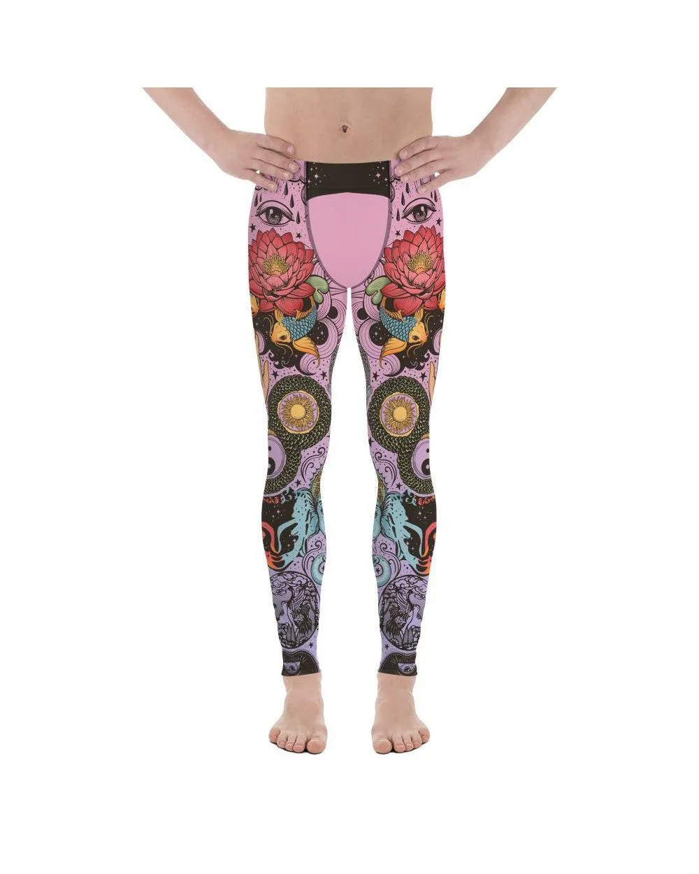 Pink Tattooed Lotus Meggings