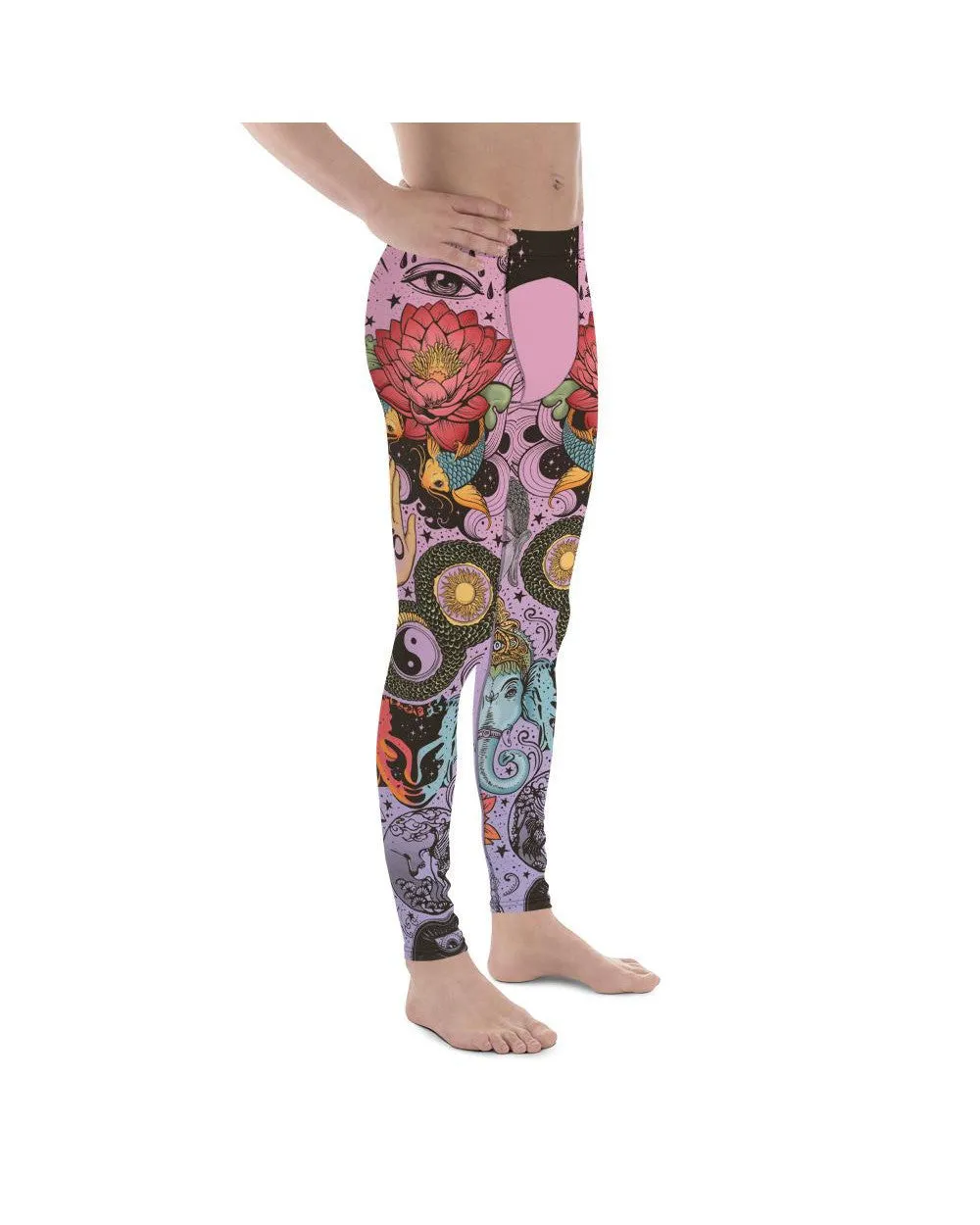 Pink Tattooed Lotus Meggings