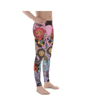 Pink Tattooed Lotus Meggings