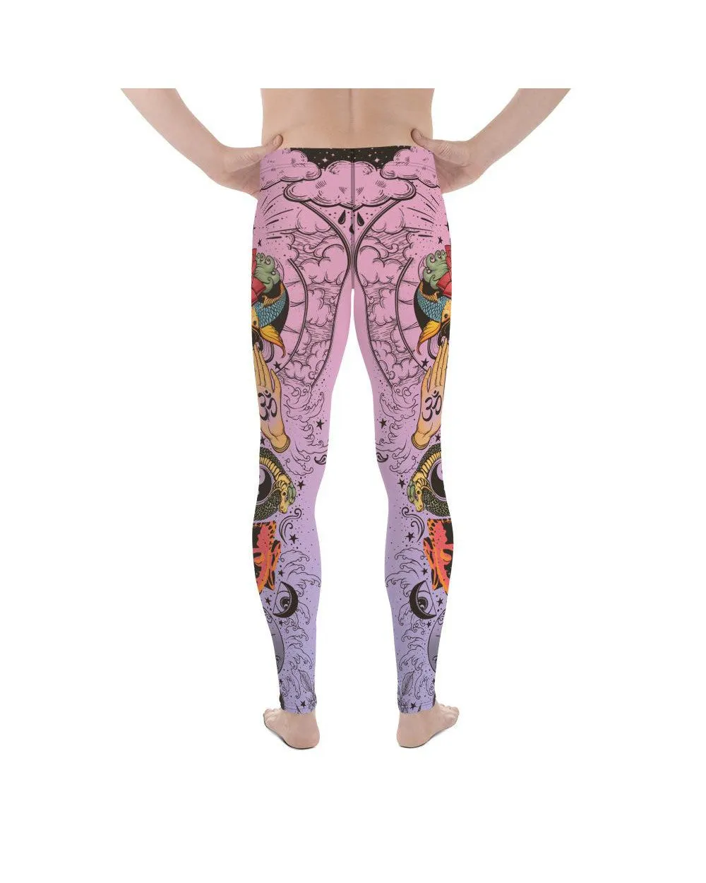 Pink Tattooed Lotus Meggings
