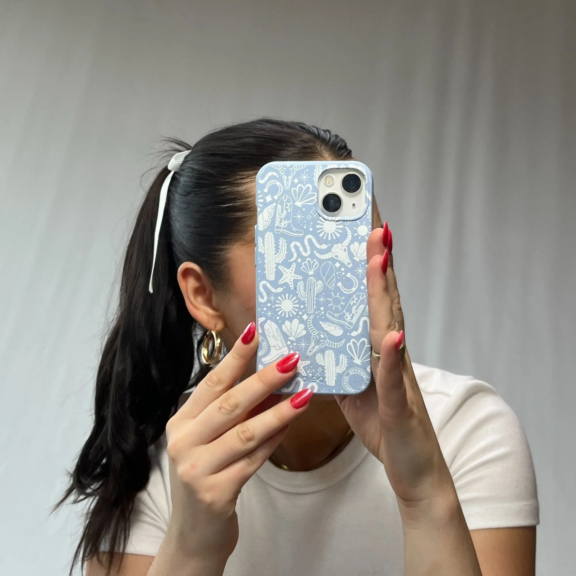 Powder Blue Coastal Rodeo iPhone XR Case