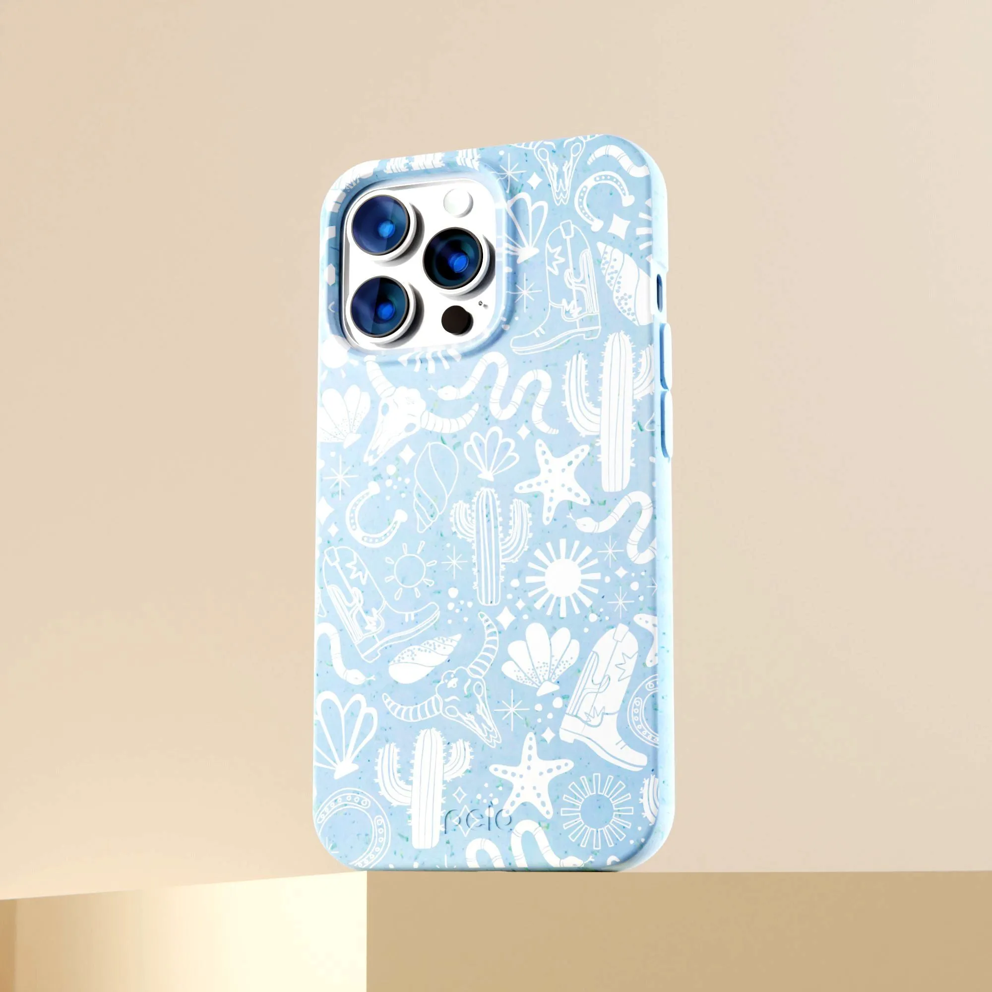 Powder Blue Coastal Rodeo iPhone XR Case