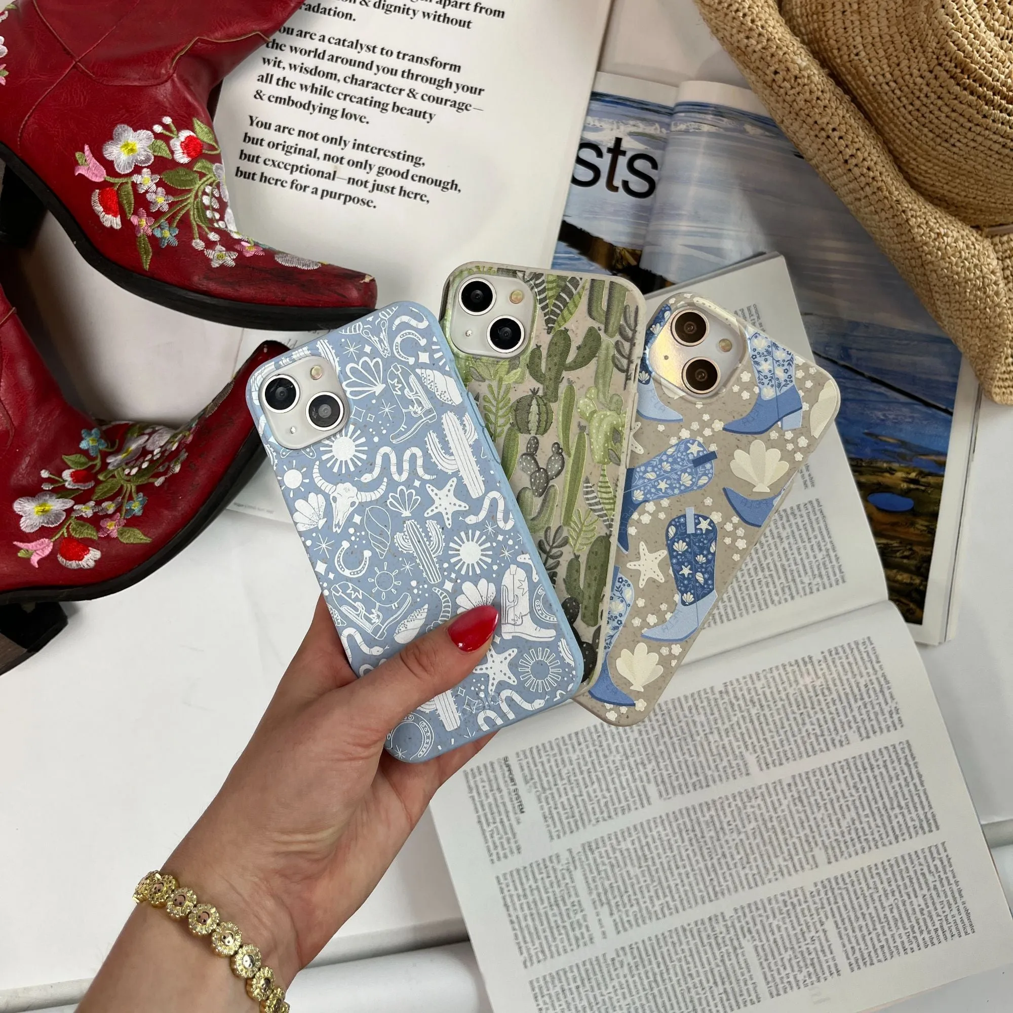 Powder Blue Coastal Rodeo iPhone XR Case