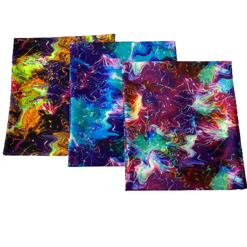 Purple Multicolor Laser Tie Dye Nylon Spandex Fabric
