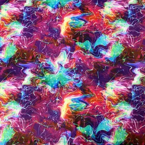Purple Multicolor Laser Tie Dye Nylon Spandex Fabric