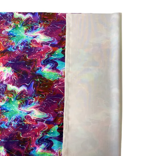 Purple Multicolor Laser Tie Dye Nylon Spandex Fabric