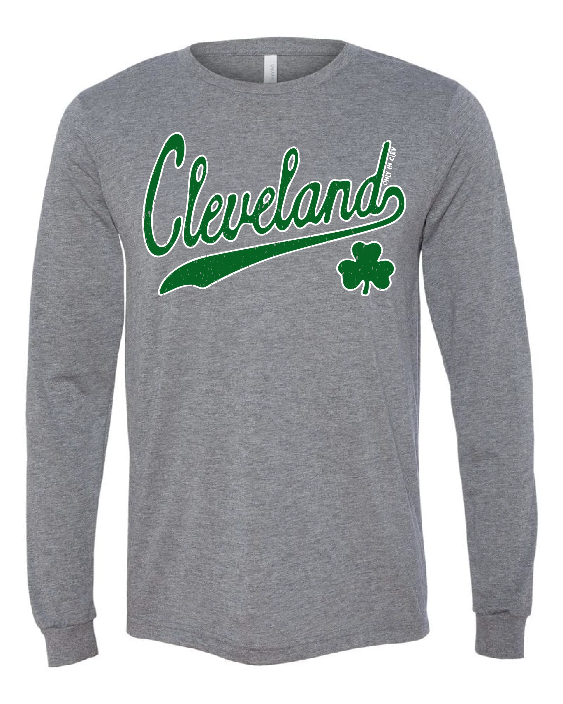 "Script Cleveland Irish" design on Grey