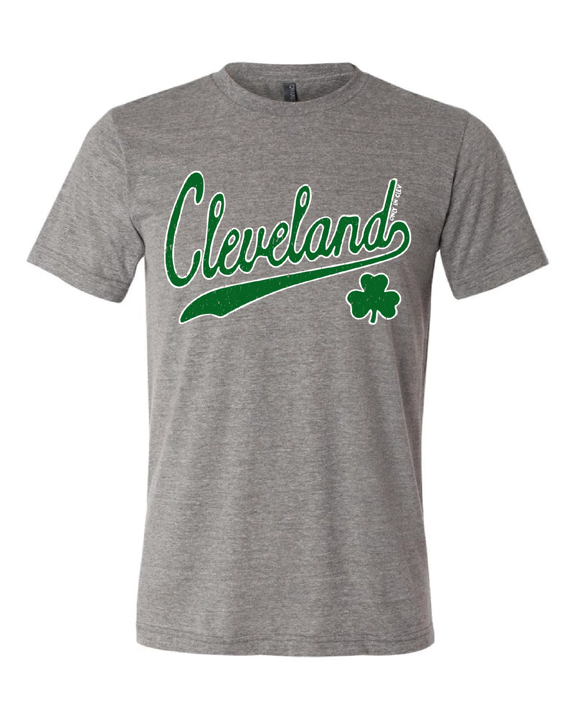 "Script Cleveland Irish" design on Grey