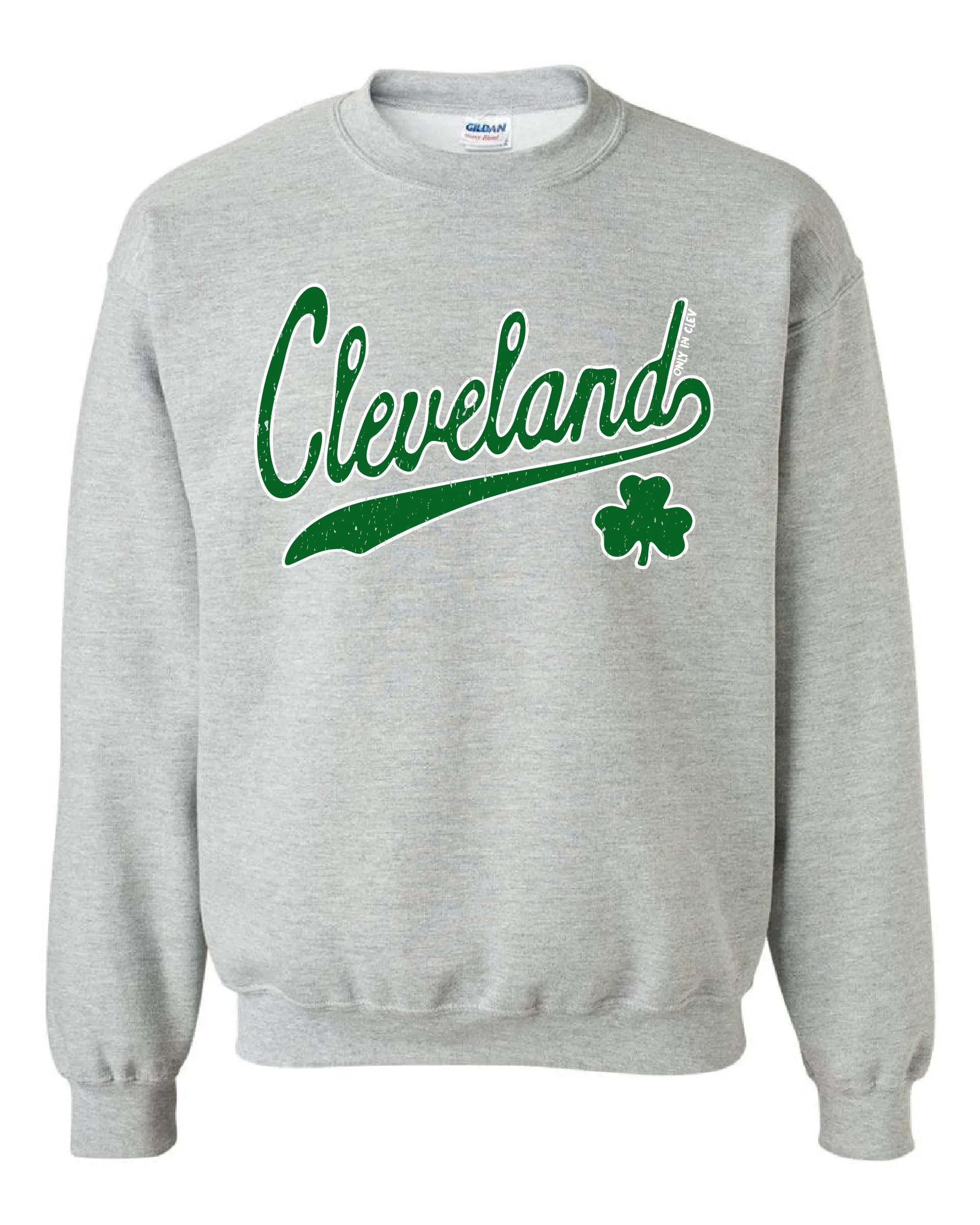 "Script Cleveland Irish" design on Grey