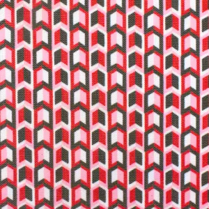 Red-Black-Multi Arrow Printed Stretch Polyester Mesh Knit Fabric